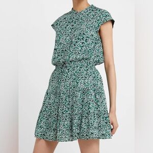 REBECCA MINKOFF OLLIE BUTTON UP FLORAL MINI DRESS SIZE LARGE